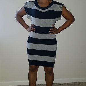 Banana Republic Grey and Navy Sweater Dress